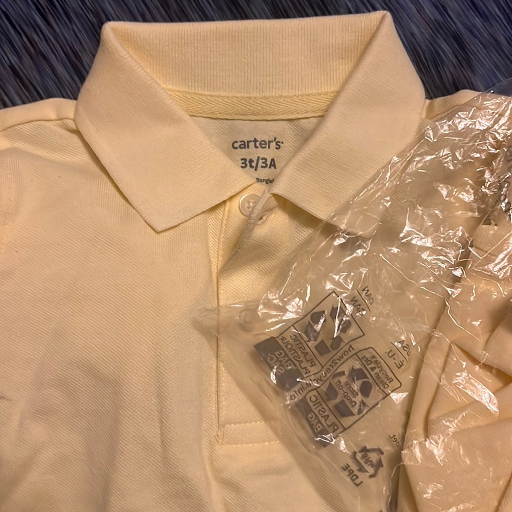 Yellow Uniform Polo Uniform Shirts 3x Size 3t (Brand New)